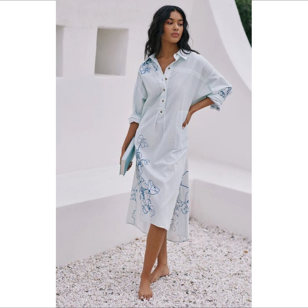 Anthropologie Long Sleeve Popover Dress